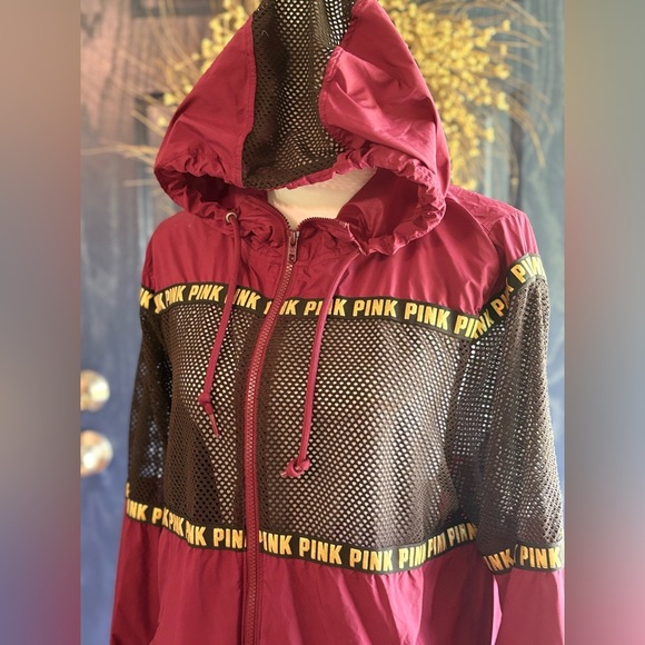 Victoria Secret Pink full zip mesh campus jacket size XS could fit larger. - Picture 3 of 12